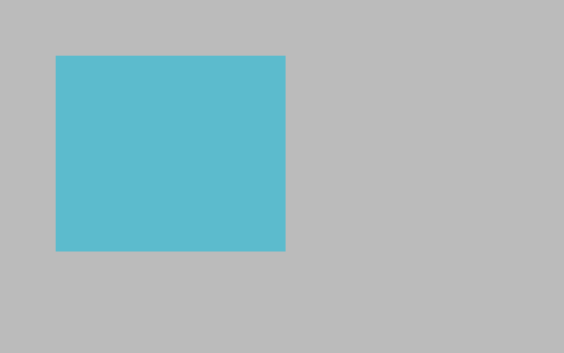 A cyan rectangle over gray background